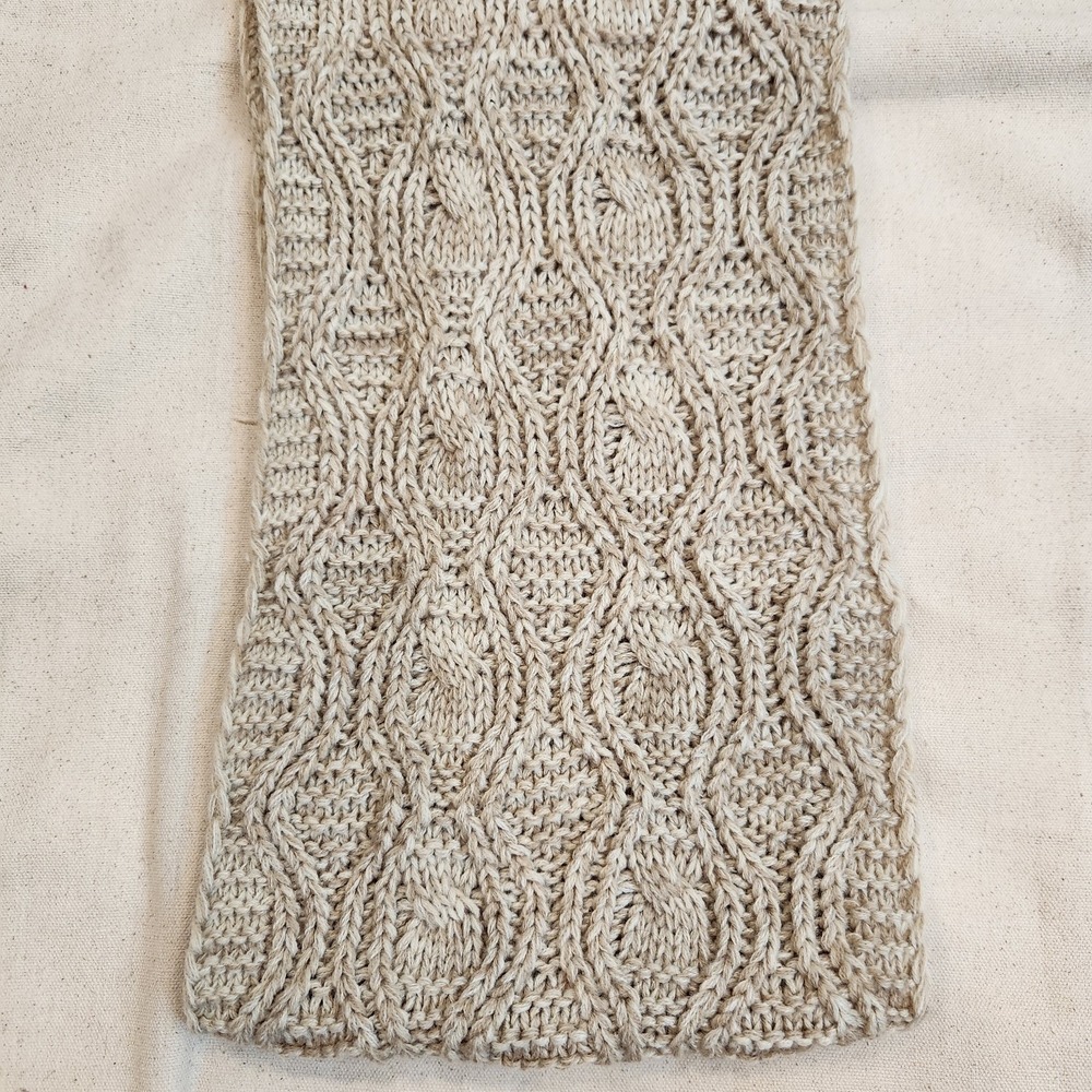 New Melrose And Market Women's Cable Knit Scarf Beige Neutral Winter Infinity